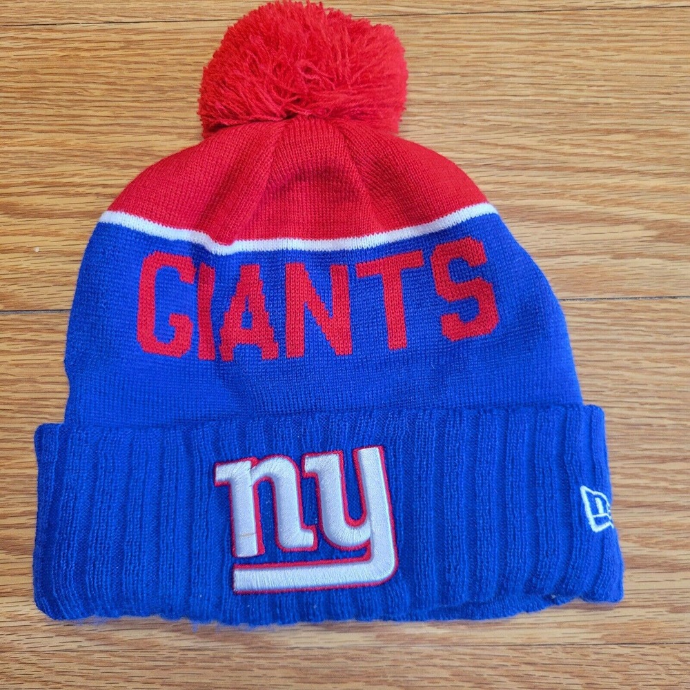 NFL New York Giants New Era Winter Pom Beanie Hat Red White & Blue Football OS